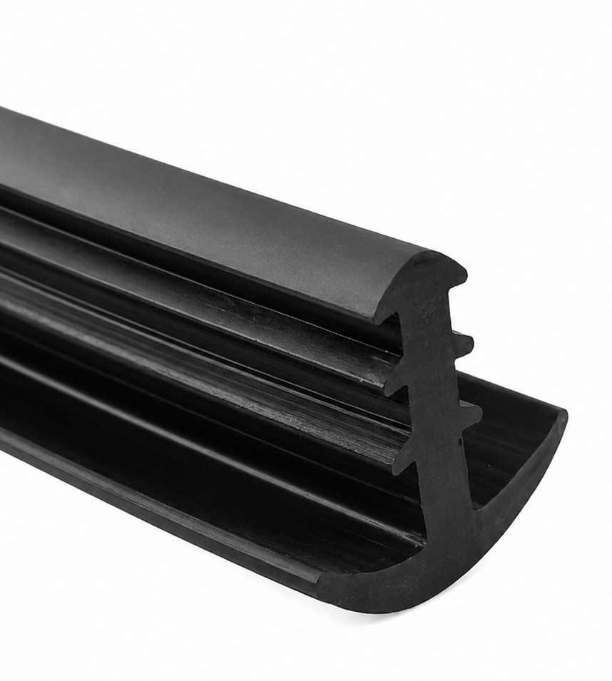 Těsnění na fotovoltaické panely gumové typ T 18x20 mm – přístřešek, carport, mezera 3 mm