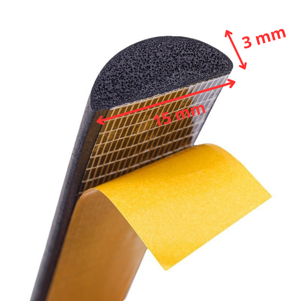 Gumová páska D EPDM 5x20mm samolepicí mikrogumový akustický pěnový nárazník