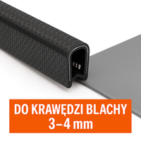 Upínací těsnění hran T4 pro hrany 3-4 mm