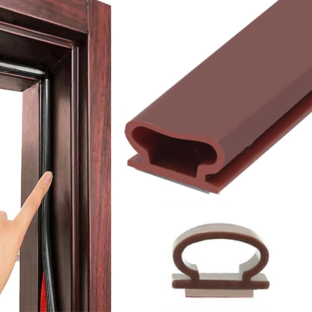 Samolepicí těsnění do dveří bronz 10 mm – gumový profil, venkovní dveře a okna