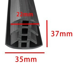 Těsnění na fotovoltaické panely gumové typ T 35x37 mm – přístřešek, carport, spoje PV modulů