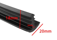 Těsnění na fotovoltaické panely gumové typ T 18x20 mm – přístřešek, carport, mezera 3 mm