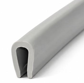 Hranové těsnění typ U PVC šedé – ochrana hrany 1,5–2 mm, profil 5x10 mm