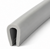Hranové těsnění typ U PVC šedé – ochrana hrany 1,5–2 mm, profil 5x10 mm